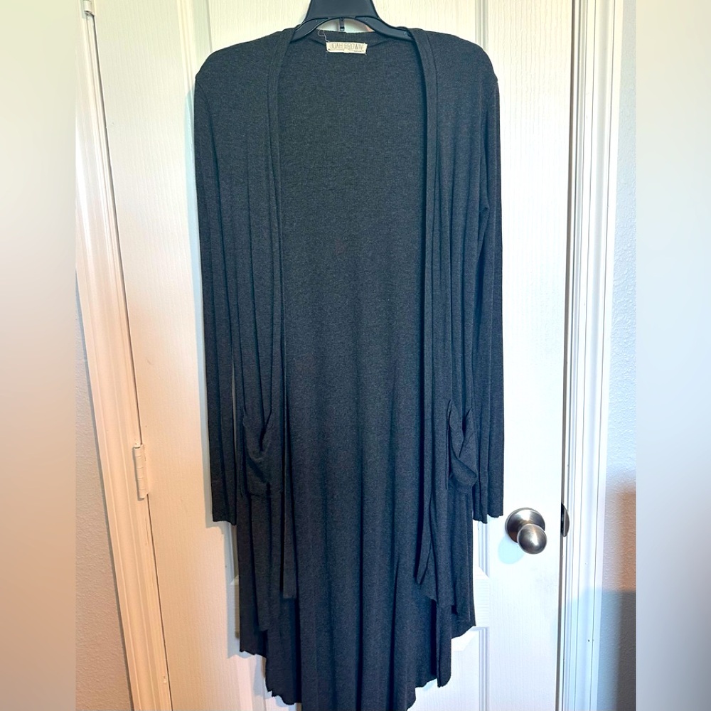 Joah Brown grey Open-Front Cardigan Sweater